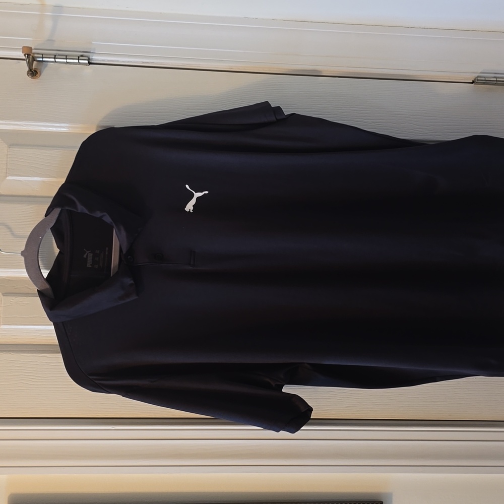 PUMA BRAND SIGNATURE MEN'S BLACK BIG & TALL SHORT SLEEVES POLO SHIRT SIZE XXL